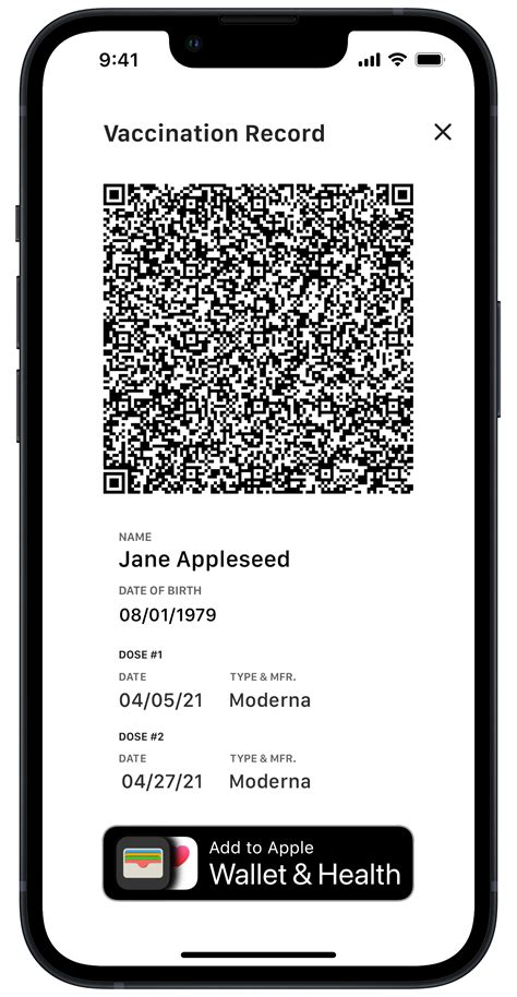 smart health card qr code apple wallet|add to apple health wallet.